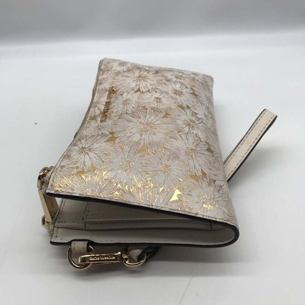 Michael Kors Gold Floral Embossed Leather Karla Wristlet - Picture 4 of 12